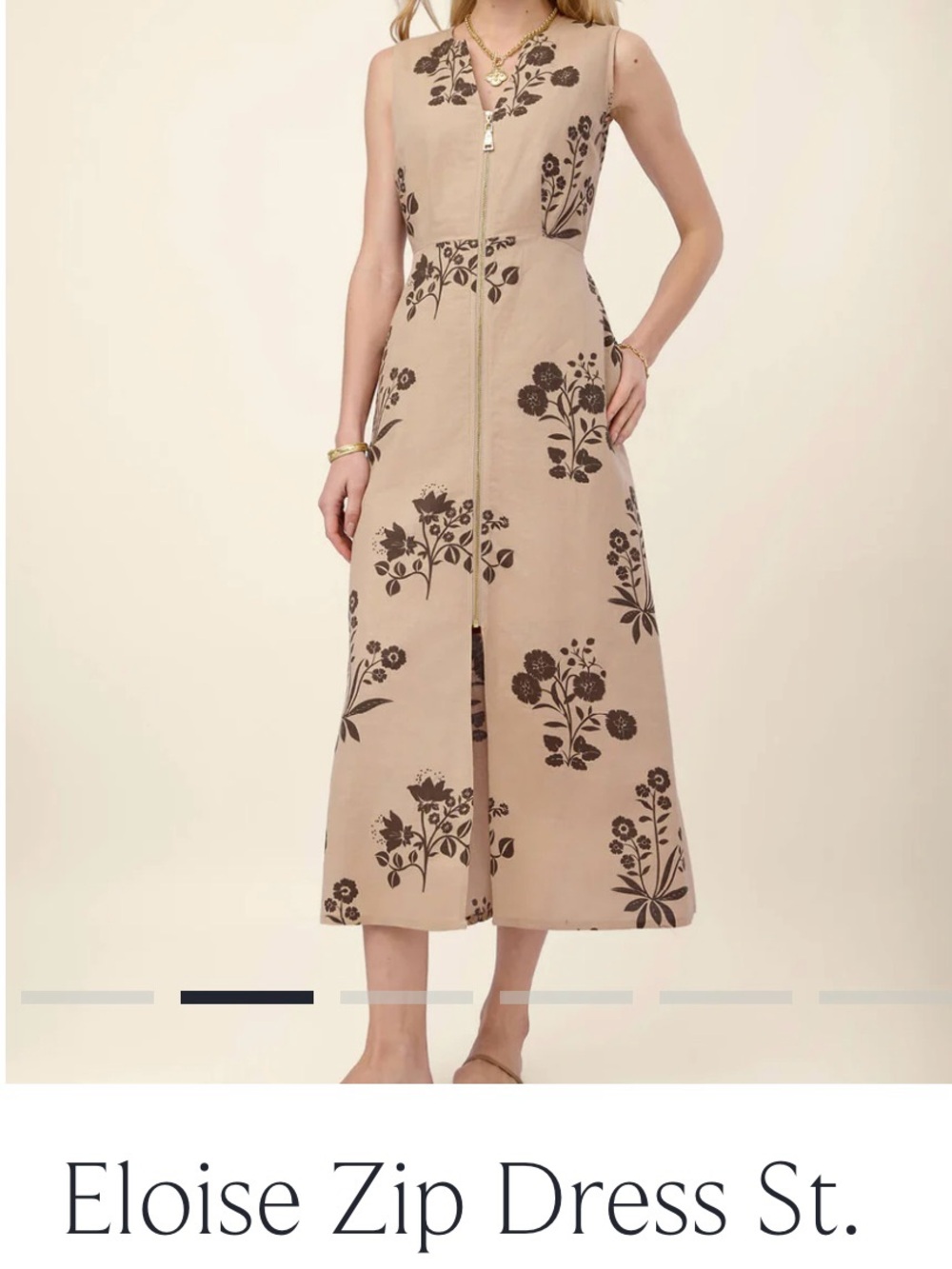 Spartina 449 Tan Linen Top with Label Detail - Picture 2 of 7